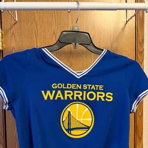 NBA Golden State Warriors Blue and Yellow Crop Top